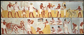 Harvest Scenes, Tomb of Menna, Charles K. Wilkinson, Tempera on paper