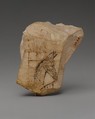 Ostracon with a donkey, Limestone, ink