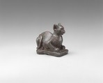 Crouching Cat Figurine, Bronze