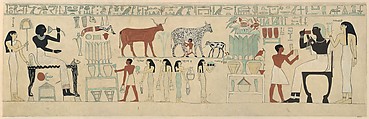 Facsimile of the painting on the inner back side of the sarcophagus of Aashyt, Charles K. Wilkinson, Tempera on paper