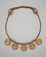 Collar with medallions containing coins of emperors, Gold