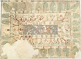 Deceased Being Towed in a Boat, Tomb of Rekhmire, Nina de Garis Davies, Paper, tempera paint, ink