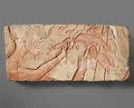 Akhenaten Sacrificing a Duck, Limestone, paint