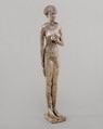 Statuette of a Royal (?)  Woman with the Cartouches of Necho II on her Arms, Silver
