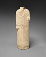 Incomplete figure in draped costume, Limestone