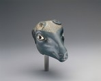 Antelope Head, Greywacke, travertine (Egyptian alabaster), agate