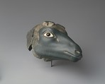 Antelope Head, Greywacke, travertine (Egyptian alabaster), agate