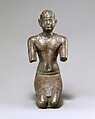 Statue of a kneeling Kushite king, Bronze; gold leaf