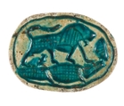 Canaanite Scarab with a Lion over a Crocodile, Steatite
