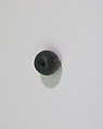 Dark green bead with applied mosaic strips, Glass