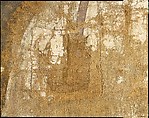 Fragmentary Shroud with a Bearded Young Man, Linen, tempera paint