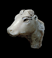 Head from the statue of a cow goddess, Stone - Lapis Lazuli
<br/>Stone - Rock crystal<br/>
Stone - Calcite