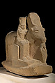 Group statue of Hathor in four of her aspects, Stone - Quartzite