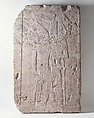 Relief with Horus Who-Is-in-the-Great-Enclosure embracing a king (Qahedjet), Limestone