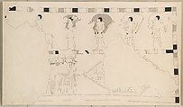 Offering Procession and Netting Fowl, Tomb of Djari, Ink on Paper
