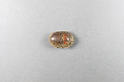 Scarab inscribed with the name of Unis, Steatite, traces of glaze