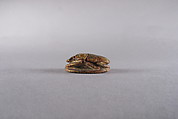 Scarab Incised with Crowned Uraei, Steatite