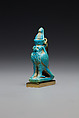 Horus amulet, Faience, blue