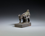Throne for a god with royal statue, Bronze or copper alloy