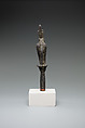 Cobra wearing red crown on a papyrus stem, Bronze or cupreous alloy