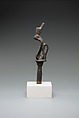 Cobra wearing red crown on a papyrus stem, Bronze or cupreous alloy