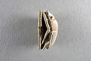 Scarab Decorated with Falcon Flying over Beetle, Steatite, traces of white glaze