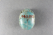 Scarab, Light blue mottled stone (Feldspath ?)