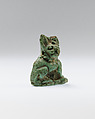 Cat Amulet, Green faience