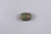 Scarab with Hieroglyphs, Blue glazed faience