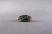 Scarab with Hieroglyphs, Blue glazed faience