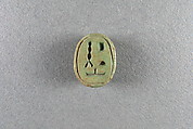 Scarab inscribed with a name of wish related to Ptah, Green faience