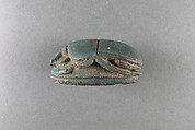 Scarab inscribed with the names of Piye and Taharqo, Blue faience