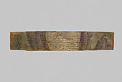 Fragment of a mummy label, Wood, pigment