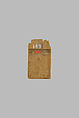 Fragment of a mummy label, Wood, ink