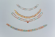 Necklace with Shen-Amulet of Senebtisi, Gold, carnelian, turquoise, faience (some restored)