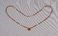 Necklace with Shen-Amulet of Senebtisi, Gold, carnelian, turquoise, faience (some restored)