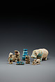 Hippopotamus figurine, Faience