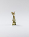 Cat amulet, Faience