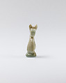 Cat amulet, Faience