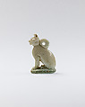 Cat amulet, Faience