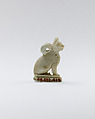 Cat amulet, Faience