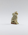 Cat amulet, Faience