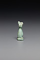 Cat amulet, Faience, blue