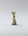 Cat amulet, Faience