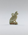 Cat amulet, Faience