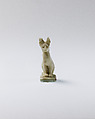 Cat amulet, Faience