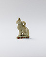 Cat amulet, Faience