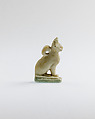 Cat amulet, Faience