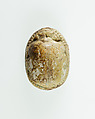 Scarab Incised with Nefer Sign and Coil Design, Steatite, traces of pale green glaze