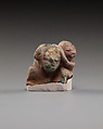 Upper part of a female figure with a child, Faience
